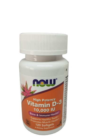 Vitamina D-3 10000 IU – 120 Cápsulas – Now